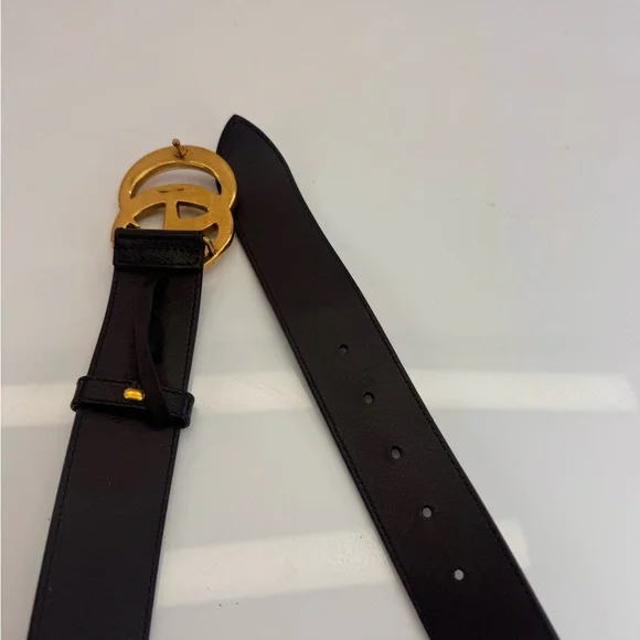 Gucci Brown Double Gg Marmont Leather Belt Gold Buckle 406831 90/36 - Picture 7 of 8